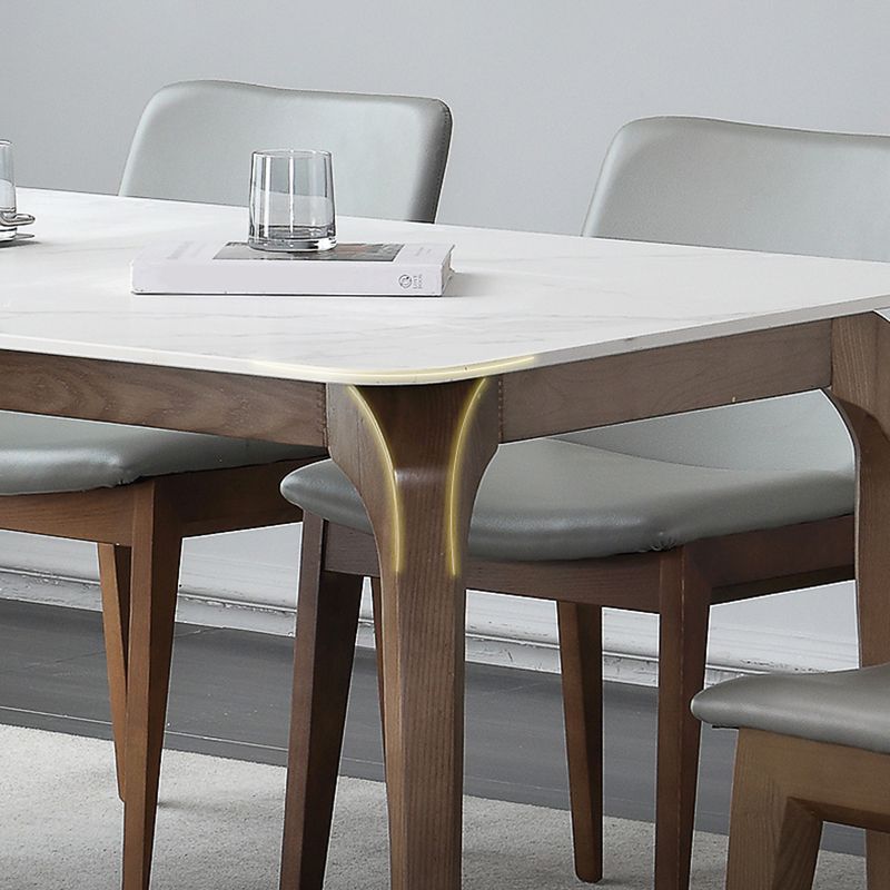 Contemporary Fixed Sintered Stone Dining¬†Room¬†Table¬†with 4 Solid Wood Legs Kitchen Dining Set Clearhalo 'Dining Room Sets' 'Dining Tables & Seating' 'dining_room_set' 'Furniture' 'furniture_dining_room_set' 'Kitchen & Dining Furniture' 'kitchen&dining_furn' 'kitchen' 1200x1200_00233a44-0f67-4e42-8926-d4417ac7ad9f