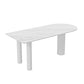 Modern Simple Stone Table for Restaurant Oval Table with White Legs Clearhalo 'Dining Tables & Seating' 'Dining Tables' 'dining_table' 'furn' 'furn_dining_table' 'Furniture' 'Kitchen & Dining Furniture' 1200x1200_00236a7b-e64d-48c5-b4a1-e2122eec2998