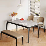 Rectangle Dining Table Sintered Stone Top Dining Table with 4 Legs Clearhalo 'Dining Tables & Seating' 'Dining Tables' 'dining_table' 'furn' 'furn_dining_table' 'Furniture' 'Kitchen & Dining Furniture' 1200x1200_00239228-e924-4b4e-b06c-9dbeedaf3e91