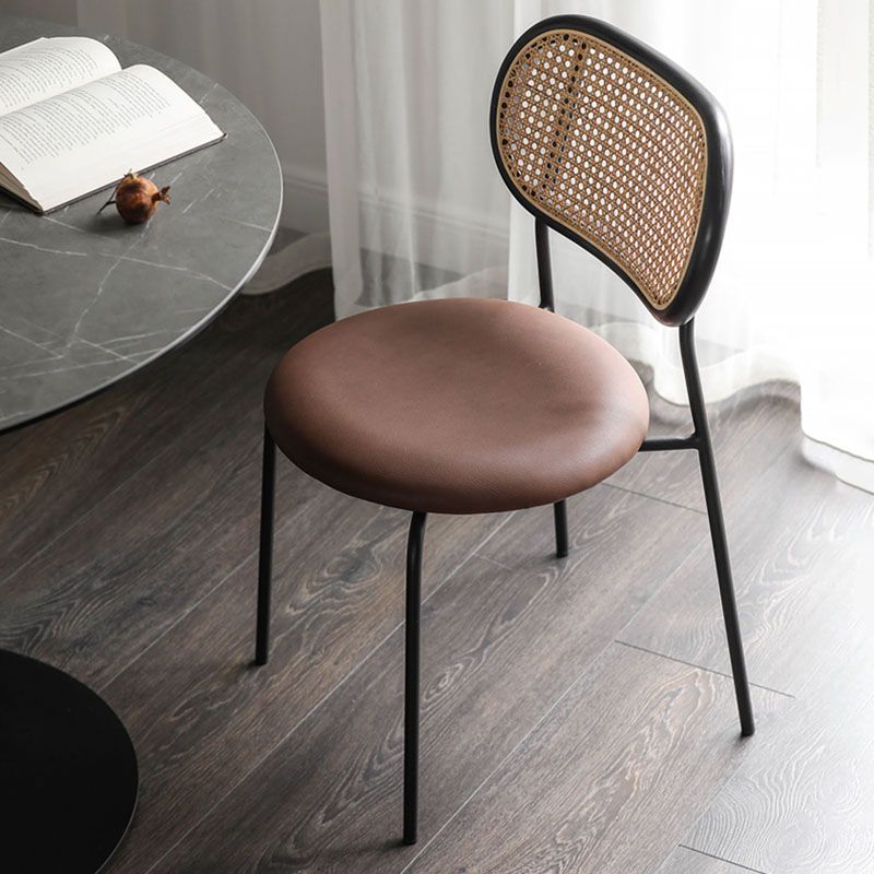 Industrial Style Open Back Side Armless Chairs Leather Dining Side Chairs Clearhalo 'Dining Chairs' 'Dining Tables & Seating' 'dining_chair' 'furn' 'furn_dining_chair' 'Furniture' 'furniture_dining_chair' 'Kitchen & Dining Furniture' 1200x1200_0023b78d-d298-4065-a9ec-419c72a7ea13