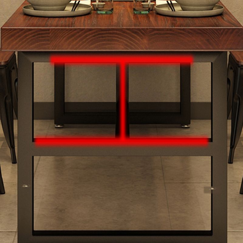 Solid Wood Industrial Dining Table Brown Dinette Table with Metal Frame Clearhalo 'Dining Tables & Seating' 'Dining Tables' 'dining_table' 'furn' 'furn_dining_table' 'Furniture' 'Kitchen & Dining Furniture' 1200x1200_0024e0e1-1cc8-4f88-9b17-1c7e1deb533a