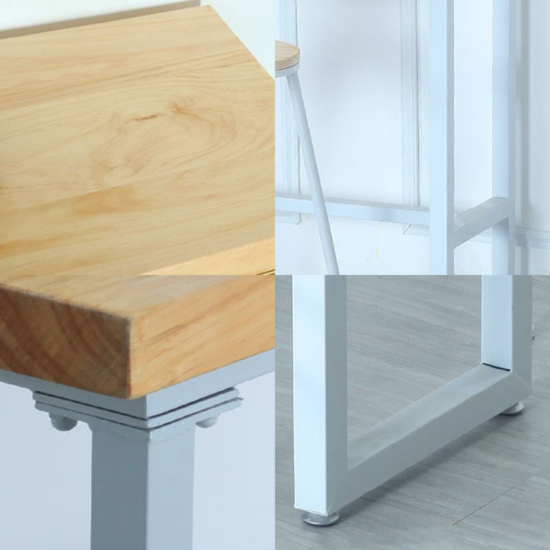 Modern Rectangle Bar Table Wood Bar Height Table with Iron Base in White, Only Table Clearhalo 'Bar Furniture' 'Bar Tables' 'bar_tables' 'furn' 'furn_bar_tables' 'Furniture' 'furniture_bar_tables' 'Kitchen & Dining Furniture' 'kitchen&dining_furn' 'kitchen' 1200x1200_0026a70b-2918-43e0-a114-5c69ccd782ae