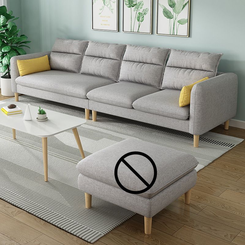 3/4 plazas 27.5 "H Lino Sofá de brazo cuadrado de color sólido para sala de estar