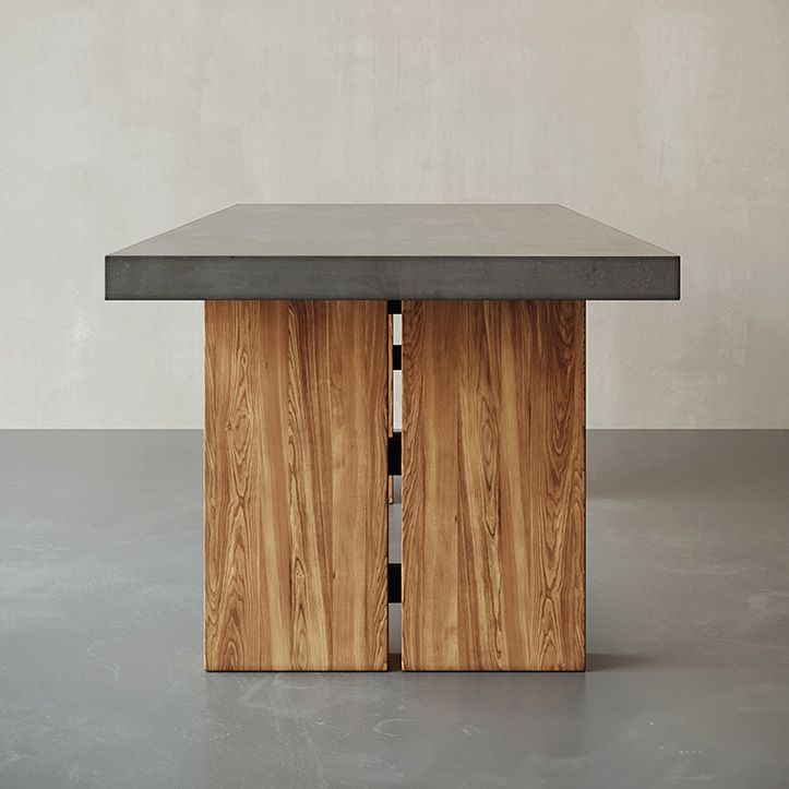 Moderne 1/5-delige eettafelset, rechthoekige grenenhouten eettafel voor de woonkamer