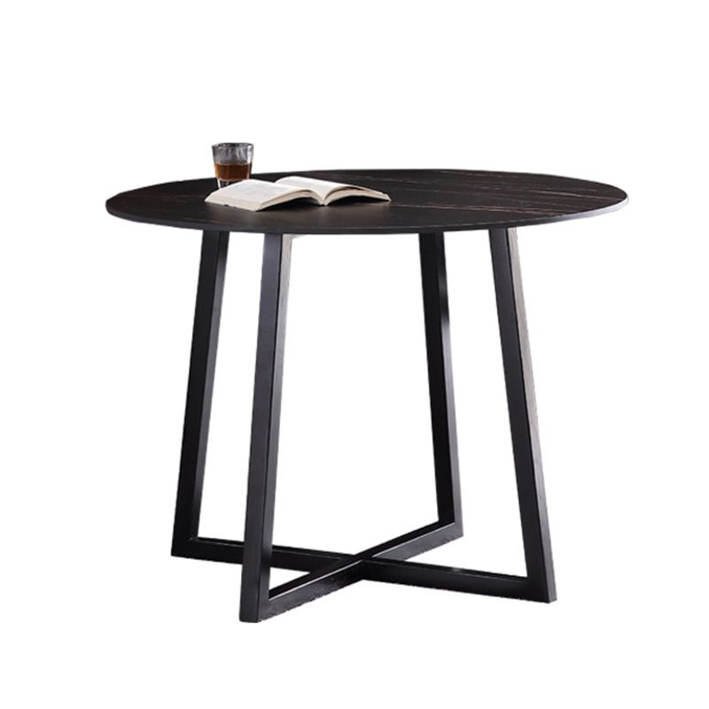 Metal Contemporary Dining Set 1/2/3 Pieces Black Stone Dining Table with Padded Chairs Clearhalo 'Dining Room Sets' 'Dining Tables & Seating' 'dining_room_set' 'furn' 'furn_dining_room_set' 'Furniture' 'Kitchen & Dining Furniture' 1200x1200_002792a6-9f4b-4203-b3b5-1f91f7c0656b
