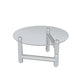 Table basse ronde en verre et acier, 3 pieds, 1 table basse simple