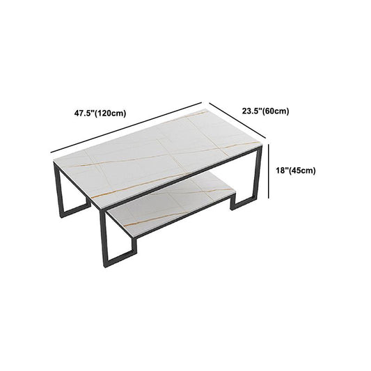 Tavolo da cocktail contemporaneo con top in pietra e base di ferro e scaffale