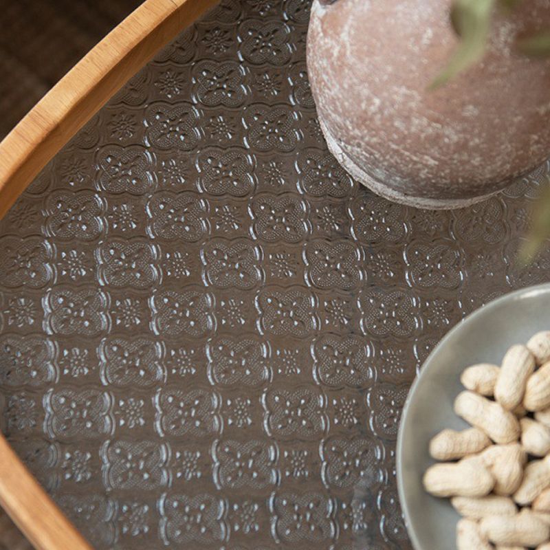 TABELLA END CROVE GAMME 18,5 "W X 18,5" D x 21,65 "H Glass/legno Topta superiore