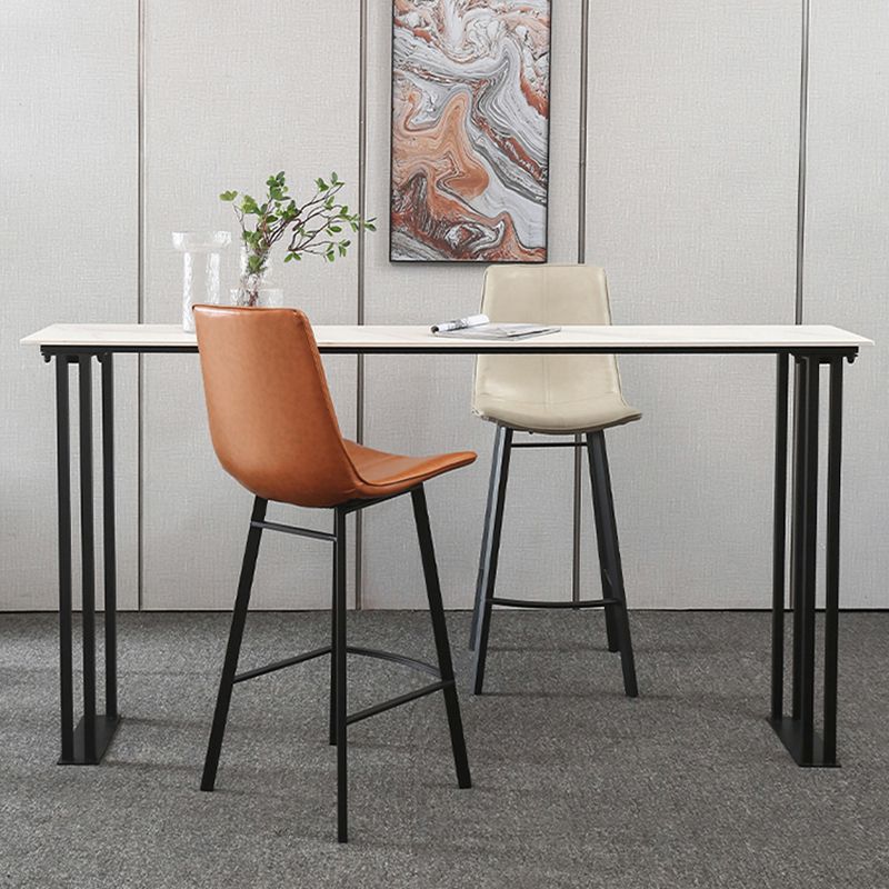 Indoor Stone and Metal Event and Cocktail Table Industrial Sled Counter Table Clearhalo 'Bar Furniture' 'Bar Tables' 'bar_tables' 'furn' 'furn_bar_tables' 'Furniture' 'furniture_bar_tables' 'Kitchen & Dining Furniture' 1200x1200_002ab677-52ef-45c2-a4b4-1b6106924bdf