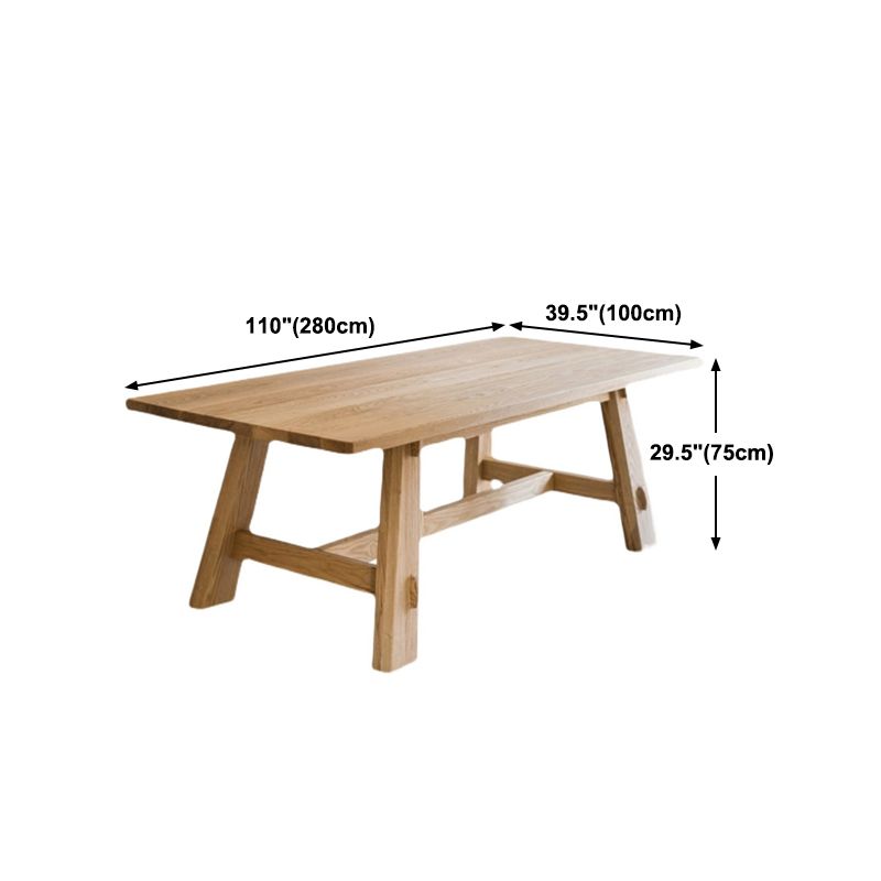 Mesa moderna de madera de pino para mesa de cocina rectangular de restaurantes con base de caballete