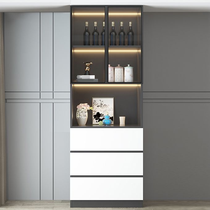 Modern Sideboard Cabinet Faux Wood Sideboard with Doors for Kitchen Clearhalo 'buffet_sideboard' 'Buffets & Sideboards' 'furn' 'furn_buffet_sideboard' 'Furniture' 'Kitchen & Dining Furniture' 1200x1200_002c3d50-bf5f-48d9-abc8-a2f74f16324e