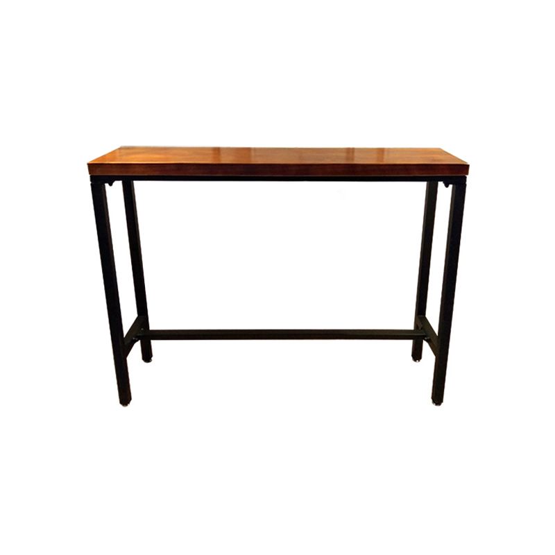 Modern Brown Wood Bistro Table with Rectangle Table Top Trestle Table - 42" H Clearhalo 'Bar Furniture' 'Bar Tables' 'bar_tables' 'furn' 'furn_bar_tables' 'Furniture' 'furniture_bar_tables' 'Kitchen & Dining Furniture' 1200x1200_002d155e-777a-4482-94fd-f1c54daa19e0