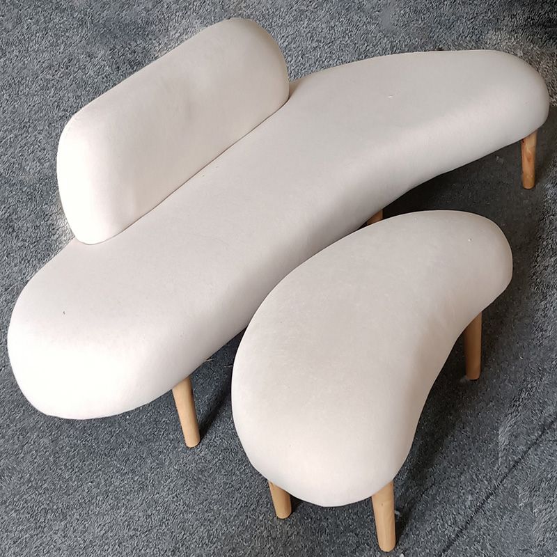 Contemporary Cream Velvet Tight Back Armless Sofa/Sectional with Wear-Resistant Clearhalo 'Furniture' 'furniture_sectionals' 'Living Room Furniture' 'Sectionals' 1200x1200_002e1580-927e-43ca-ba01-d6535d7174b1