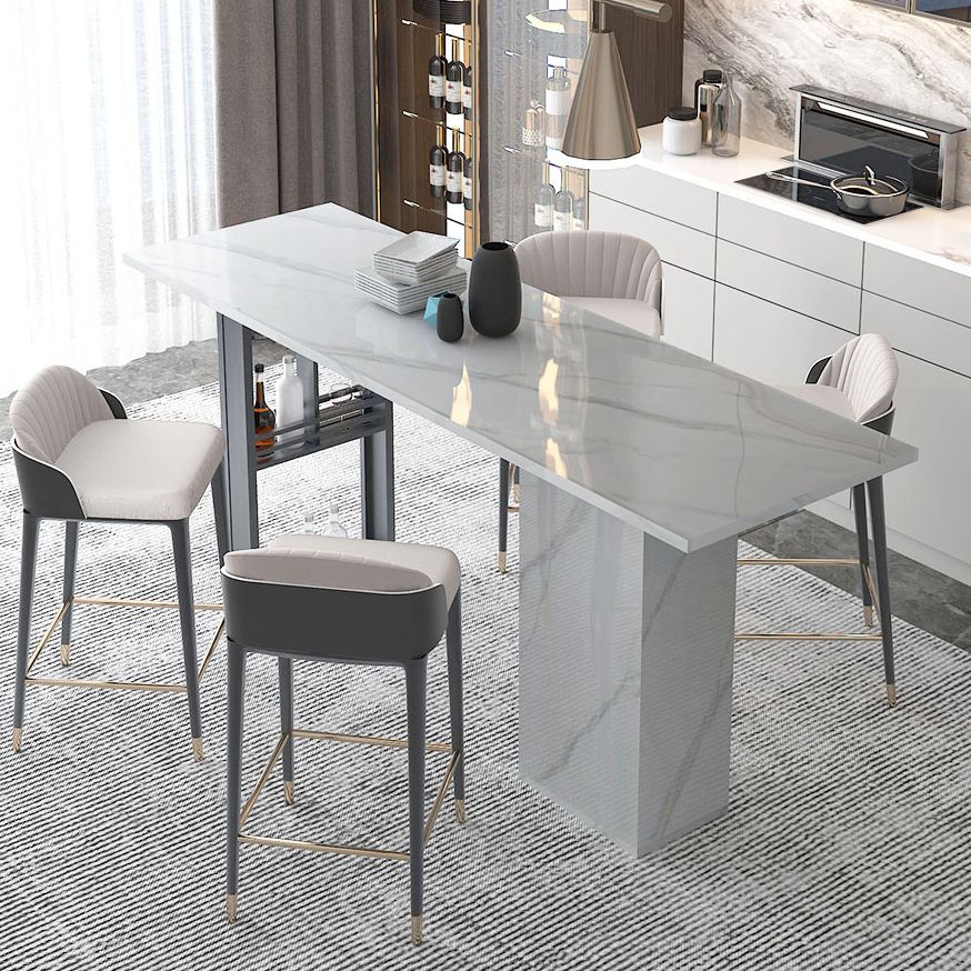 Tavolo da pranzo in pietra bianca tavolo rettangolo industriale tavolo da pranzo con base a slitta