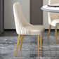 Glam Style Side Chair Parsons Leather Dining Chair with Gold Frame Clearhalo 'Dining Chairs' 'Dining Tables & Seating' 'dining_chair' 'furn' 'furn_dining_chair' 'Furniture' 'Kitchen & Dining Furniture' 1200x1200_002f5ac6-f098-4a18-a24f-5de965df8538