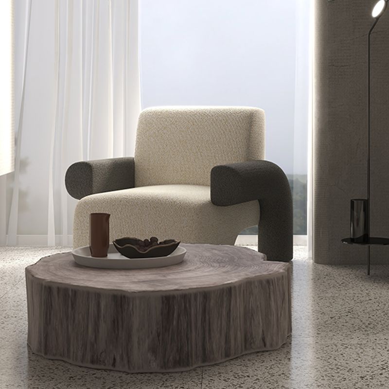Moderne wollen blend accent fauteuil met strakke rug voor woonkamer
