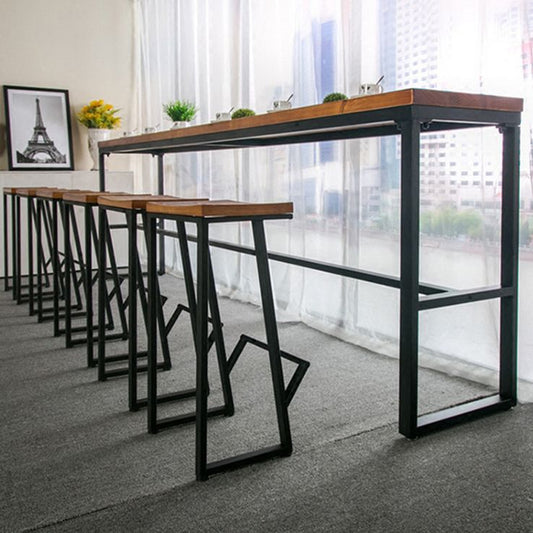 Tavolo da bistrot top rettangolo tavolo da pub moderno con base metallica