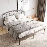 Glamour Open-Frame-Bett mit gewölktem Kopfteil, 48 "hohes Metallbett