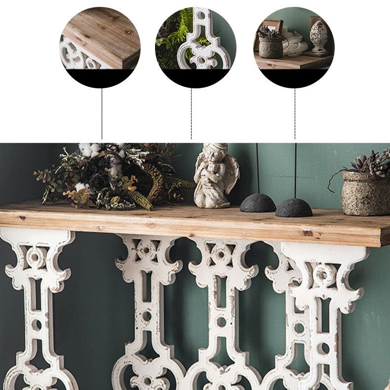 French Country Wood Console Table Rectangle End Table for Hall Clearhalo 'Console Tables' 'console_tables' 'Entry & Mudroom Furniture' 'furn' 'furn_console_tables' 'Furniture' 1200x1200_00344dd9-6672-4706-bd6c-8809d67dcdb0