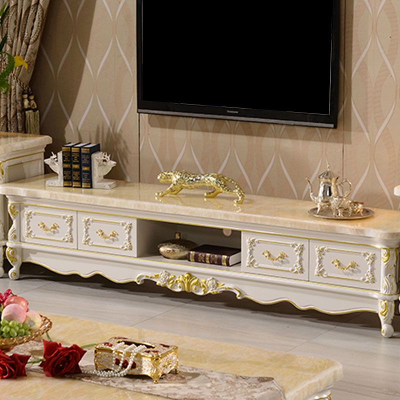 Traditional Marble Top TV Cabinet Solid Wood Crafted TV Stand for Living Room Clearhalo 'furn' 'furn_tv_stands_entertainment_centers' 'Furniture' 'Living Room Furniture' 'TV Stands & Entertainment Centers' 'TV Stands & Media Storage Furniture' 'tv_stands_entertainment_centers' 1200x1200_00361ebb-71cf-4f83-9e8e-513630a29d22