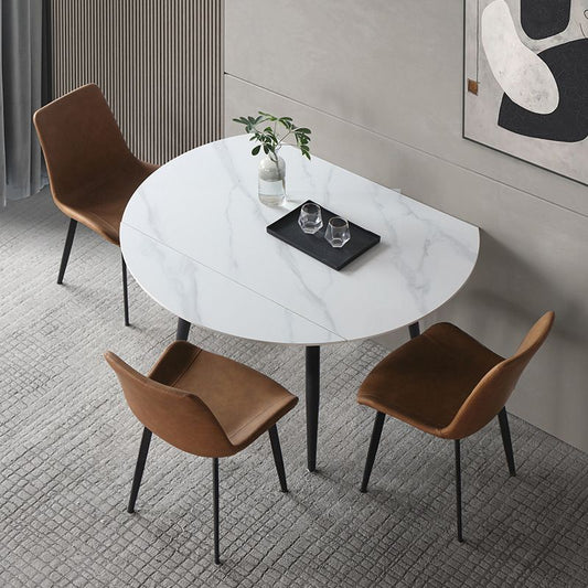Contemporary 1/4/5/6 Pieces Dining Set Round Sintered Stone Dining Room Set Clearhalo 'Dining Room Sets' 'Dining Tables & Seating' 'dining_room_set' 'furn' 'furn_dining_room_set' 'Furniture' 'furniture_dining_room_set' 'Kitchen & Dining Furniture' 1200x1200_0036b3f8-4245-4907-8d15-1964fdf9a694