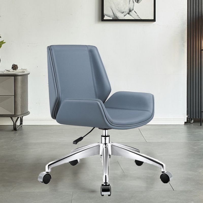 Silla de escritorio de estilo moderno, silla de oficina con respaldo medio/alto para ordenador de cuero