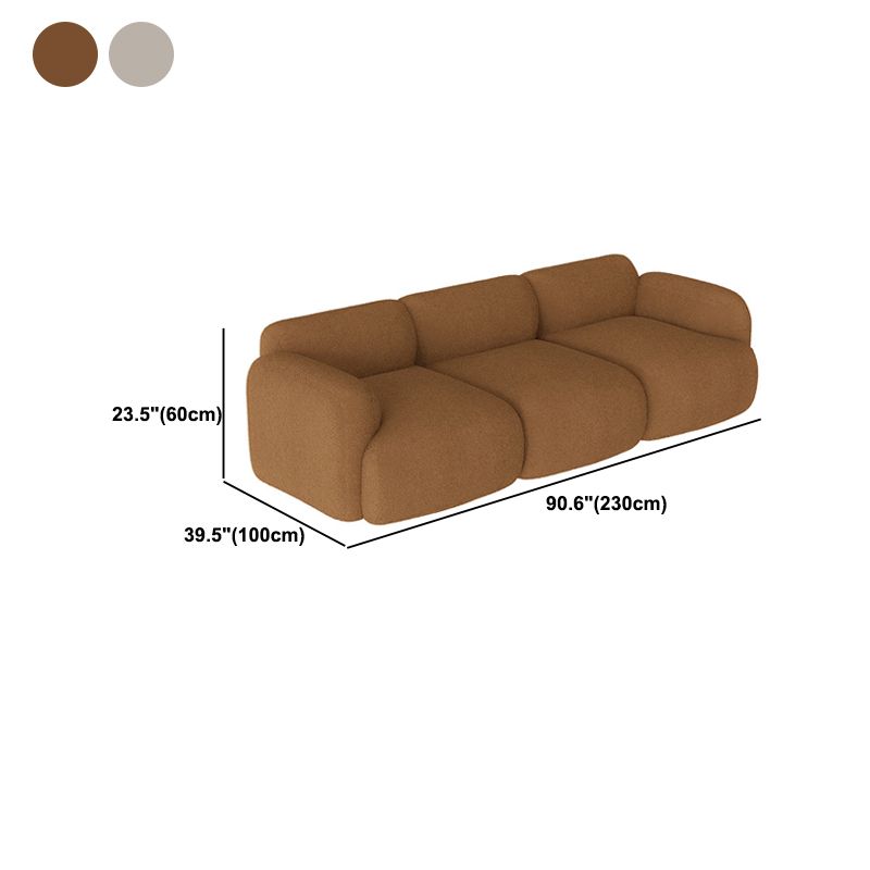 Divano standard contemporaneo di divano a braccio rotondo da 1/3 posti in bianco/marrone