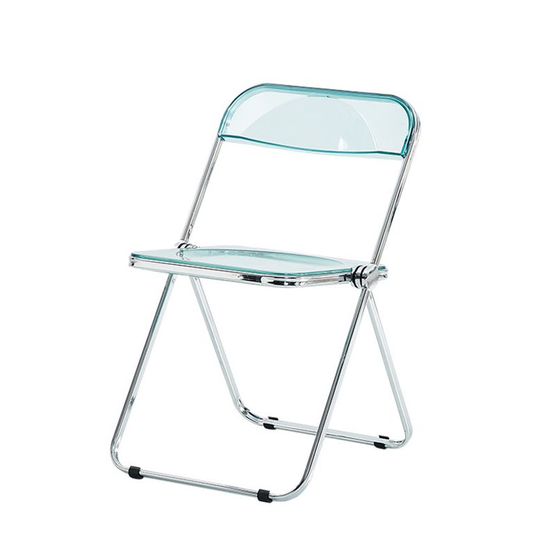 Contemporary Metal Home Side Chair Folding Open Back Dining Side Chair Clearhalo ' kitchen&dining_furn' 'Dining Chairs' 'Dining Tables & Seating' 'dining_chair' 'furn' 'furn_dining_chair' 'Furniture' 'furniture_dining_chair' 'Kitchen & Dining Furniture' 'kitchen' 1200x1200_0039e6ee-c555-438e-b0af-cf3ecd762742