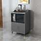 Server da pranzo interno glam Sideboard in legno in finto grigio con top in pietra