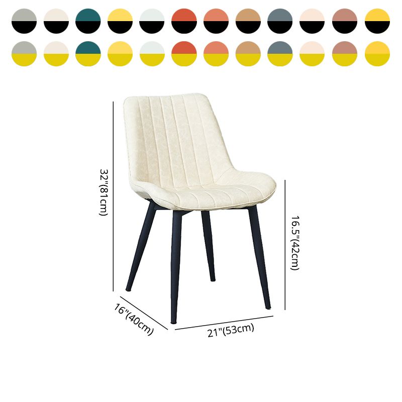 Indoor Scandinavian Side Chair Metal Upholstered Solid Back Dining Room Chair Clearhalo ' kitchen&dining_furn' 'Dining Chairs' 'Dining Tables & Seating' 'dining_chair' 'furn' 'furn_dining_chair' 'Furniture' 'furniture_dining_chair' 'Kitchen & Dining Furniture' 'kitchen' 1200x1200_003c6635-36dc-4499-896e-915c1075309e
