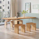 Rectangle Double Base Dining Table Modern Pine Wood Table for Living Room Clearhalo 'Dining Tables & Seating' 'Dining Tables' 'dining_table' 'furn' 'furn_dining_table' 'Furniture' 'Kitchen & Dining Furniture' 1200x1200_003e1e8a-eec3-40cf-b4ec-82a0aacef744