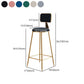 Glam Backrest Armless Counter Stool Iron Bar Stool with Pedal and Velvet Cushion Clearhalo 'Bar Furniture' 'Bar Stools' 'bar_stools' 'furn' 'furn_bar_stools' 'Furniture' 'furniture_bar_stools' 'Kitchen & Dining Furniture' 1200x1200_00410feb-2fc6-4a10-9d04-c8dd6d8afcdf