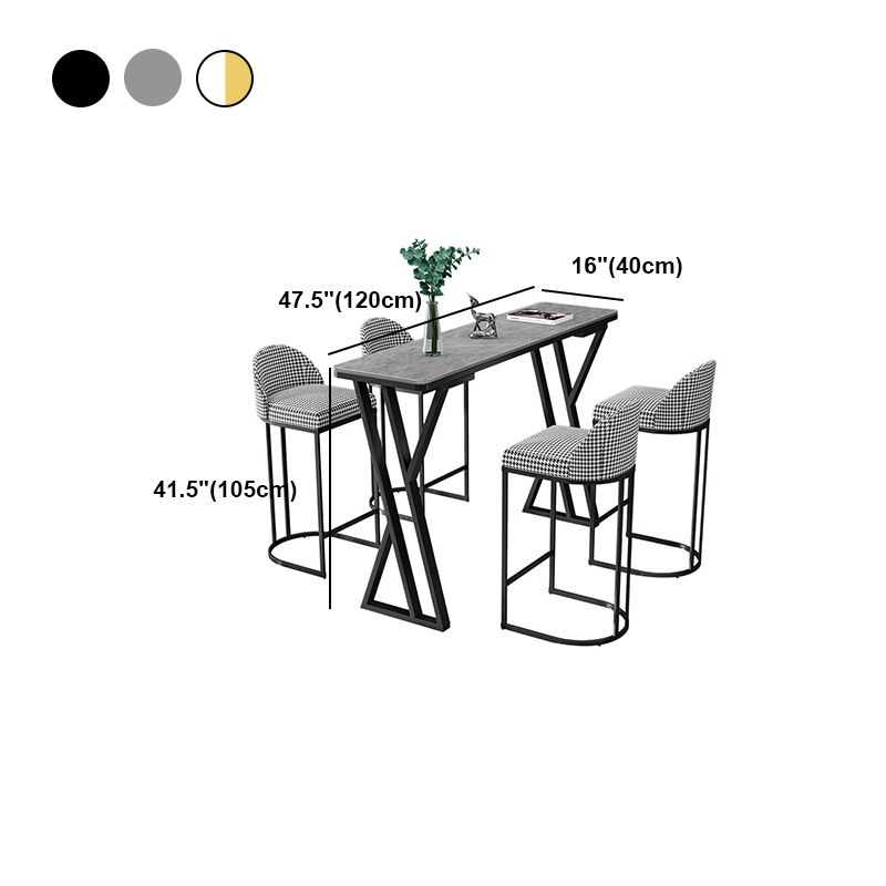 White Modern Style Rectangle Bar Table in Faux Marble and Metal Coffee Shop Bar Table Clearhalo 'Bar Furniture' 'Bar Tables' 'bar_tables' 'furn' 'furn_bar_tables' 'Furniture' 'furniture_bar_tables' 'Kitchen & Dining Furniture' 1200x1200_00415830-60fb-4a6f-ab67-16927eaad7e3