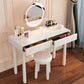 Contemporary White Wooden Vanity Dressing Table with 2 Drawers