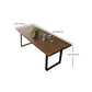 Industrial Style Wood Dining Table Dining Rectangle Table with Metal Legs