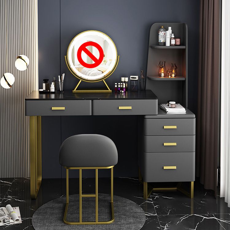 Luxuriöser Stein-Top-Make-up-Waschtischhocker Set 51.18 "H 5-Drawer-Kommode