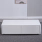 4 Drawers Contemporary Coffee Table in White Solid Wood 13.8" H Cocktail Table