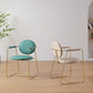 Nordic Glam Style Chair Dining Arm Chair for Kitchen with Metal Legs