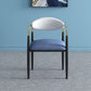 Glam -arm stoel metalen benen open achterste eetkamerstoel voor thuisgebruik