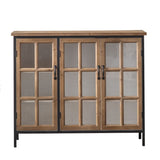 Traditional Solid Wood Display Stand Glass Doors Storage Cabinet for Living Room Clearhalo 'Display & China Cabinets' 'display_china_cabinets' 'furn' 'furn_display_china_cabinets' 'Furniture' 'Kitchen & Dining Furniture' 1200x1200_00453613-8214-4a3d-a471-dfc3152f0708