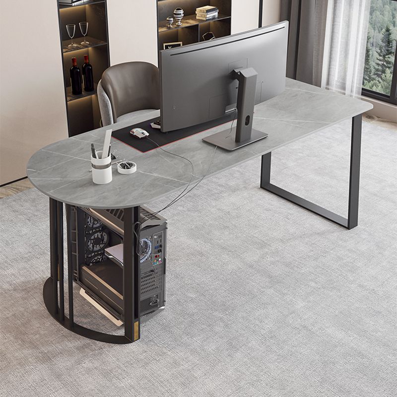 Scrivania da ufficio in pietra industriale da 29,53 pollici con gambe di ferro