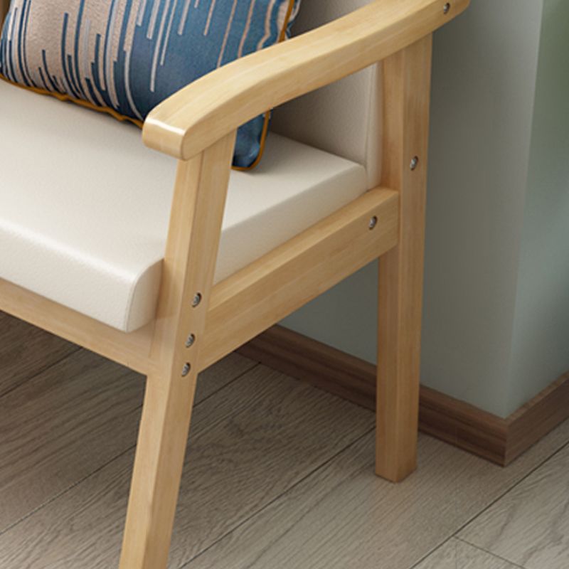 Nordic Style Wood Armrest Cushion Back Solid Wood Frame Arm Chair