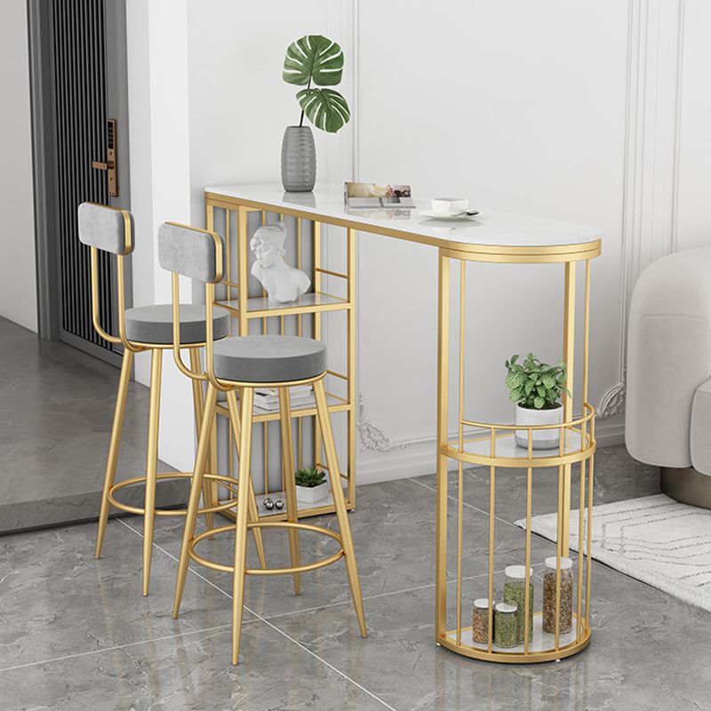 Tavolo da tavolo da bar moderno a barra da banco in marmo bianco per soggiorno