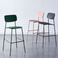Modern Backrest Armless Counter Stool Iron Pub Stool with Plastic Cushion