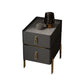 Contemporary Accent Table Nightstand Stone Night Table with Drawers