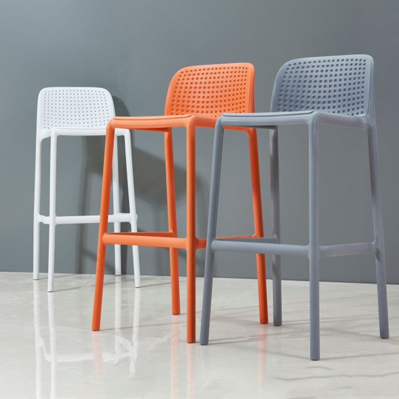 Modern Armless Backrest Counter Stool Plastic Bar Stool with Plastic Seat and Pedal Clearhalo 'Bar Furniture' 'Bar Stools' 'bar_stools' 'furn' 'furn_bar_stools' 'furniture_bar_stools' 'Kitchen & Dining Furniture' 'kitchen&dining_furn' 'kitchen' 'kitchen_furn' Furniture' 1200x1200_004a2f13-36c3-4e00-849a-da827ff789c1