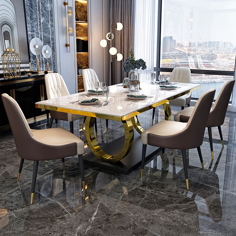 Rectangle Trestle Base Luxury Table Fixed Table with Marble Top Clearhalo ' dining_table' 'Dining Tables & Seating' 'Dining Tables' 'furn' 'furn_dining_table' 'Furniture' 'furniture_dining_table' 'Kitchen & Dining Furniture' 'kitchen&dining_furn' 'kitchen' 'kitchen_dining_table' 1200x1200_004c86d2-96af-4f0e-960b-05bfd7525e29