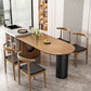 Free Form Dining Table Modern Double Pedestal Table for Kitchen