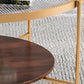 17.72" Tall Contemporary Style Coffee Cocktail Table Glass-Topped Coffee Table