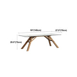 Table à manger en verre en verre moderne avec base en bois massif